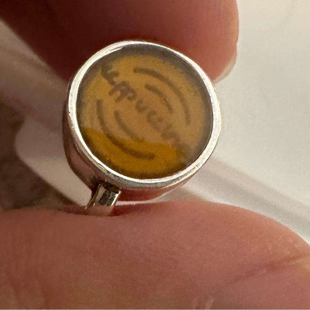 ☕️ NWOT Pandora Fit Cappuccino Coffee Cup Silver Charm - Picture 2 of 8